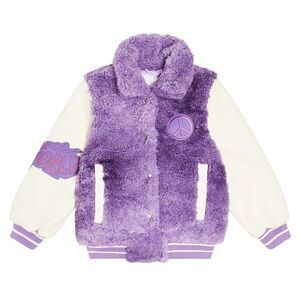 Milo Haily faux shearling-paneled varsity jacket size 176 MEDIUM